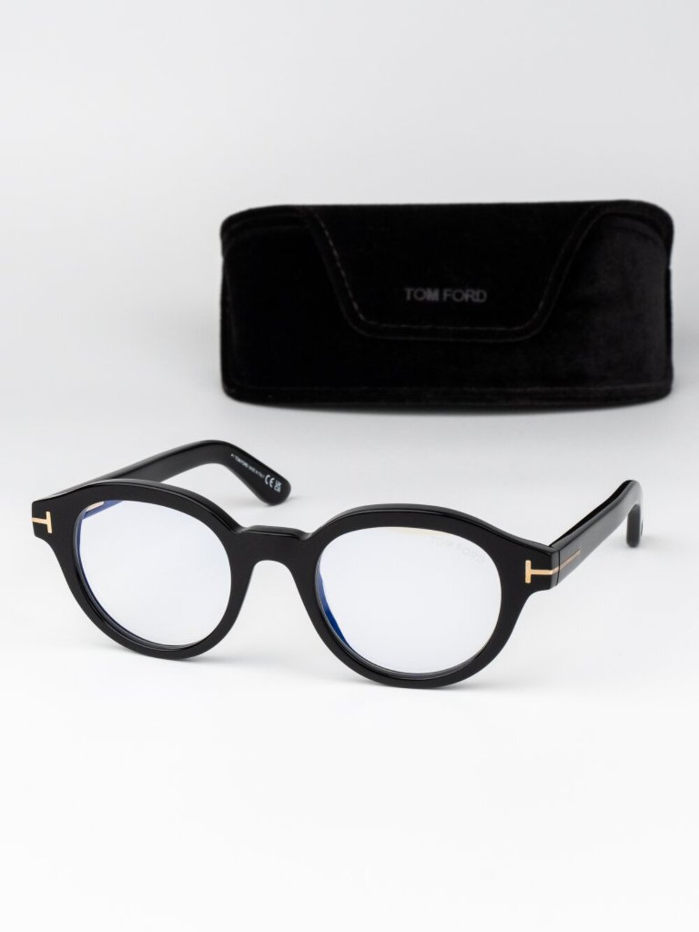 Tom Ford Women Eyeglasses Black Round FT6037-B 001 NEW AUTHENTIC